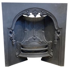 Antique 19th Century Cast Iron Fireplace Insert