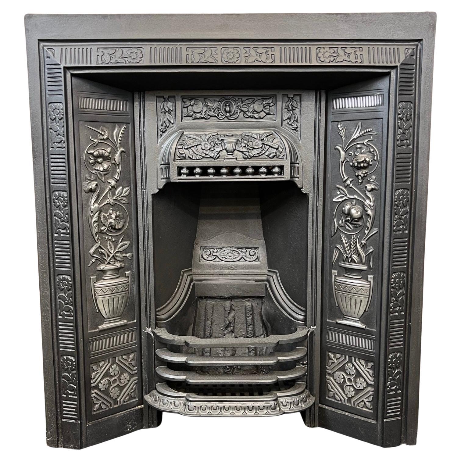 19th Century Cast Iron Fireplace Insert