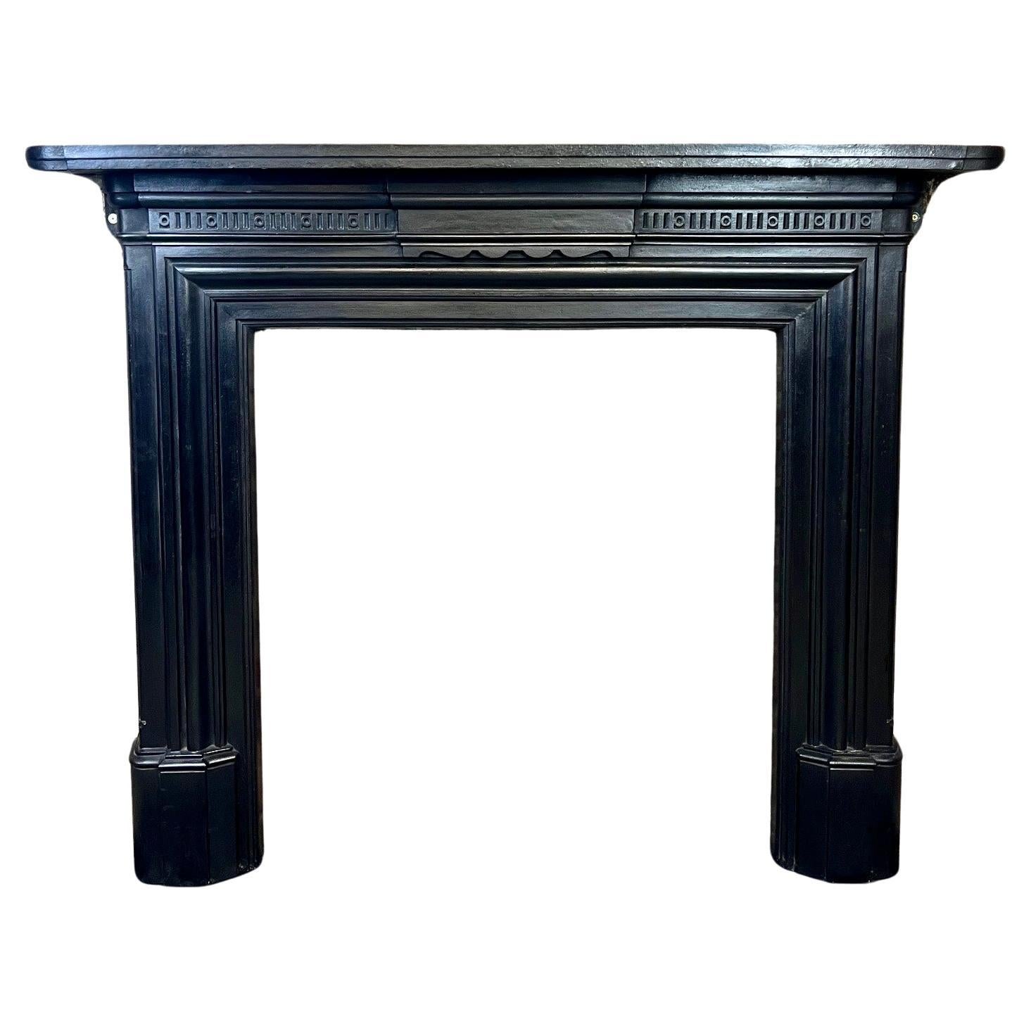 19th Century Cast Iron Burnished Mantlepiece Surround For Sale at 1stDibs