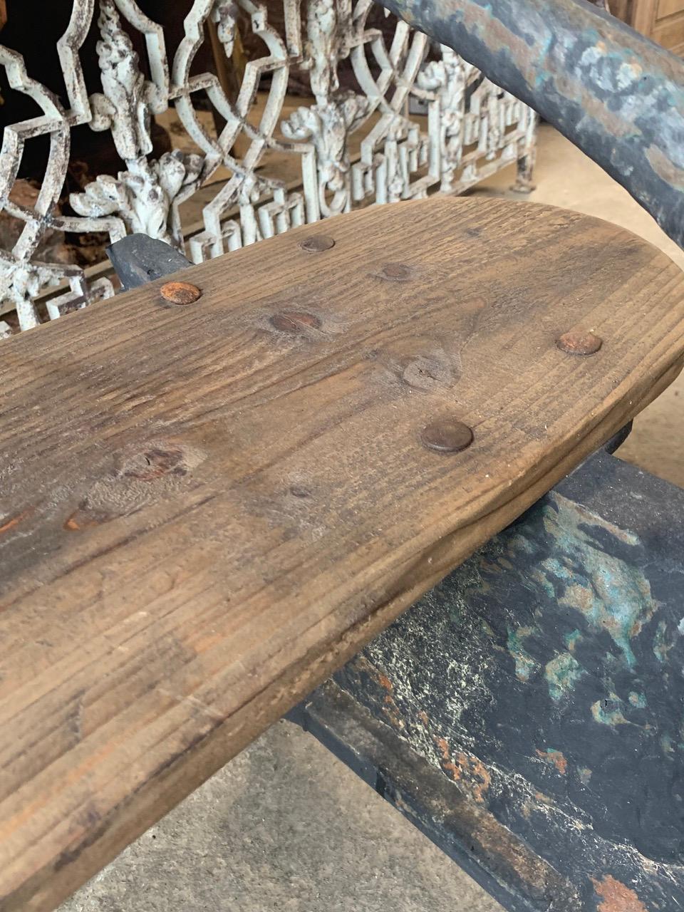 Late 19th Century 19th Century Cast Iron French Swan Garden Bench