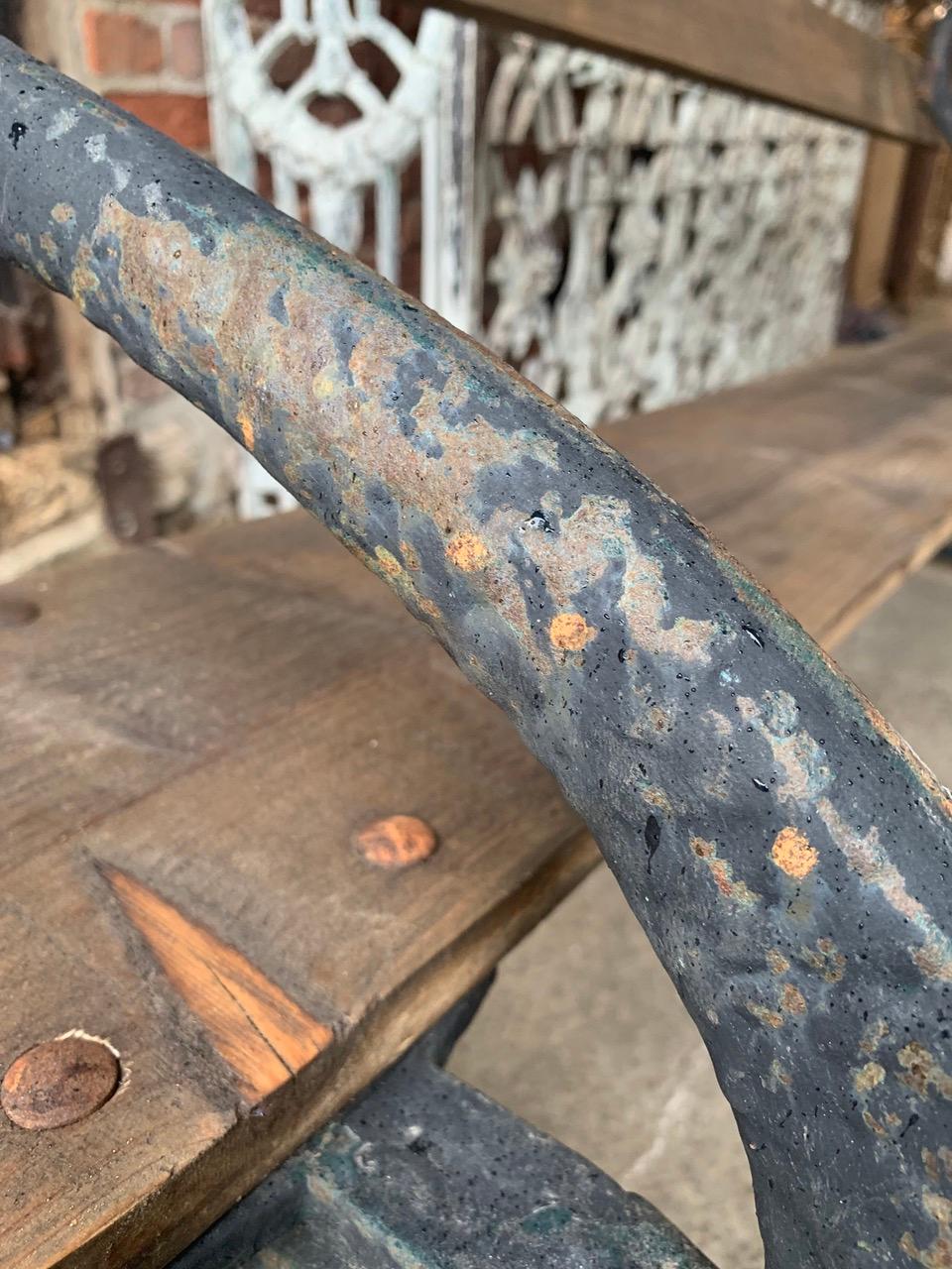 19th Century Cast Iron French Swan Garden Bench 1