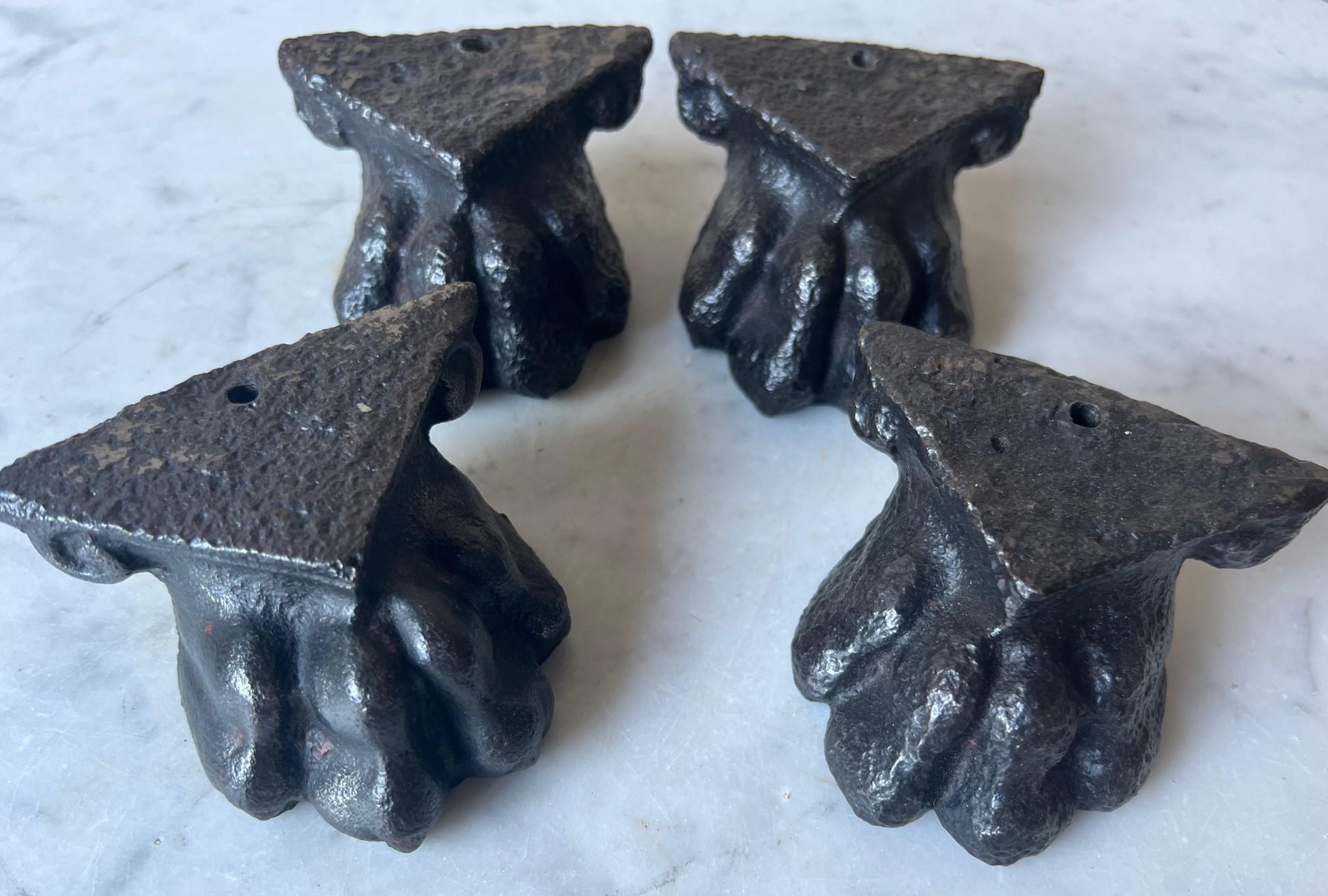 French 19th Century, Cast Iron Furniture Feet, Set of 2 For Sale