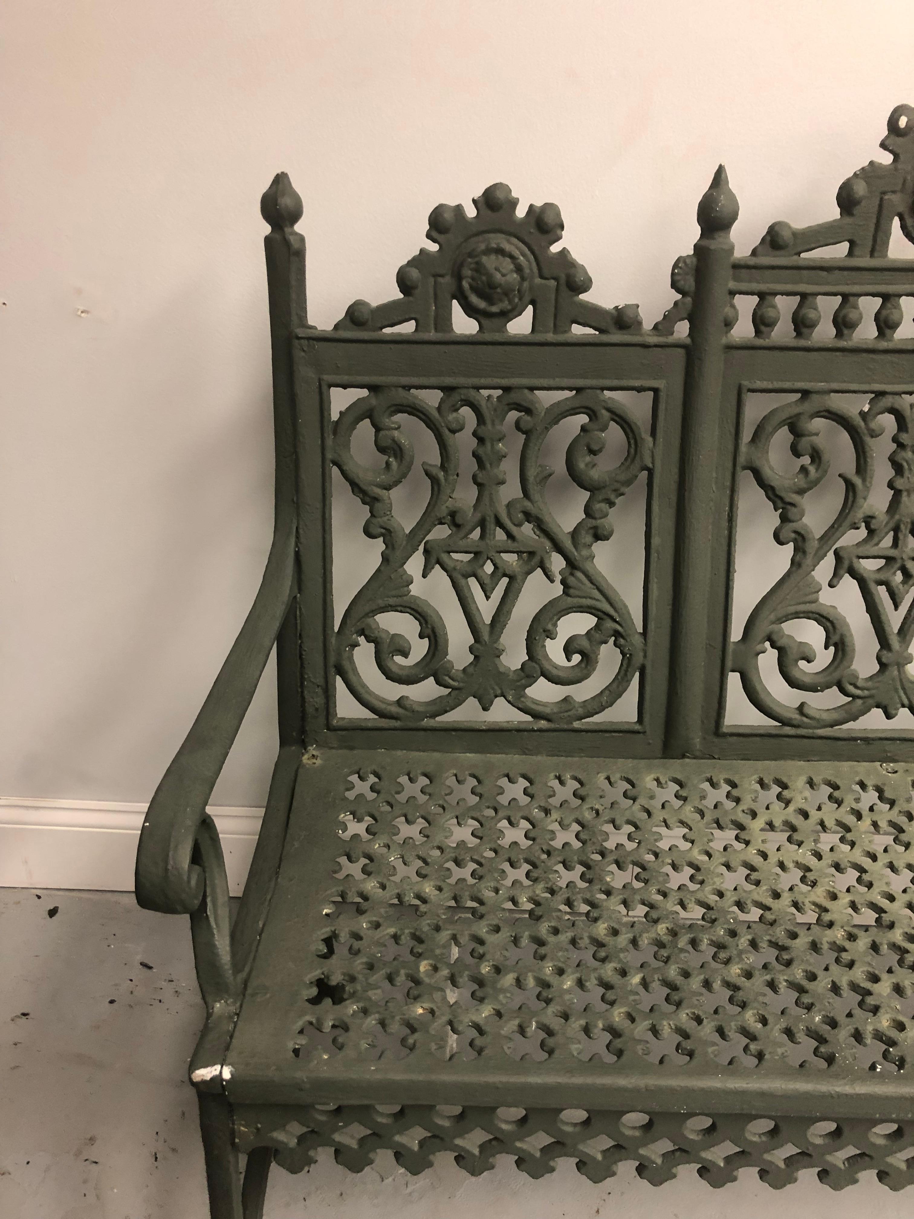 victorian cast iron bench