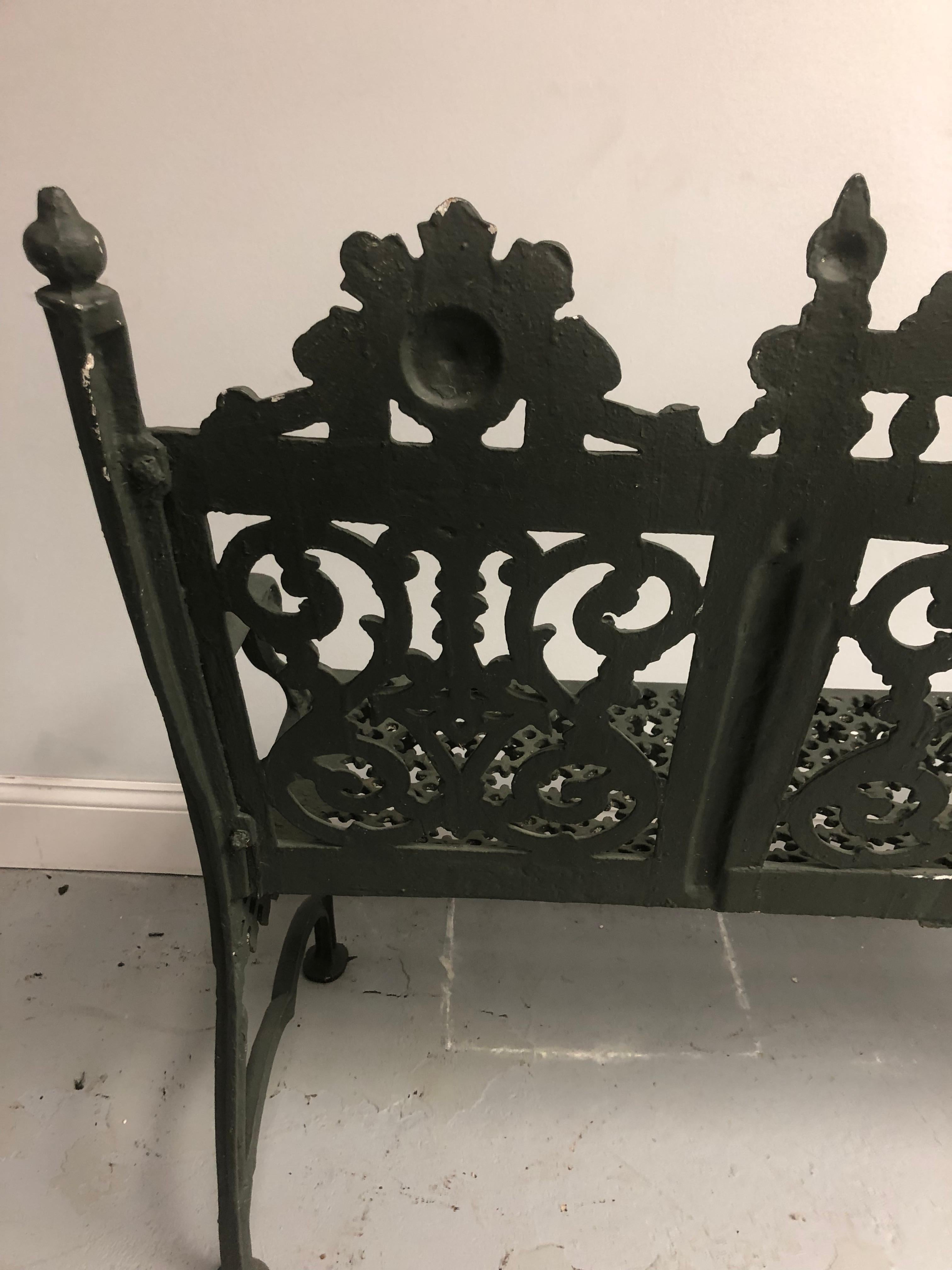 19th Century Cast Iron Garden Bench In Good Condition In Stamford, CT