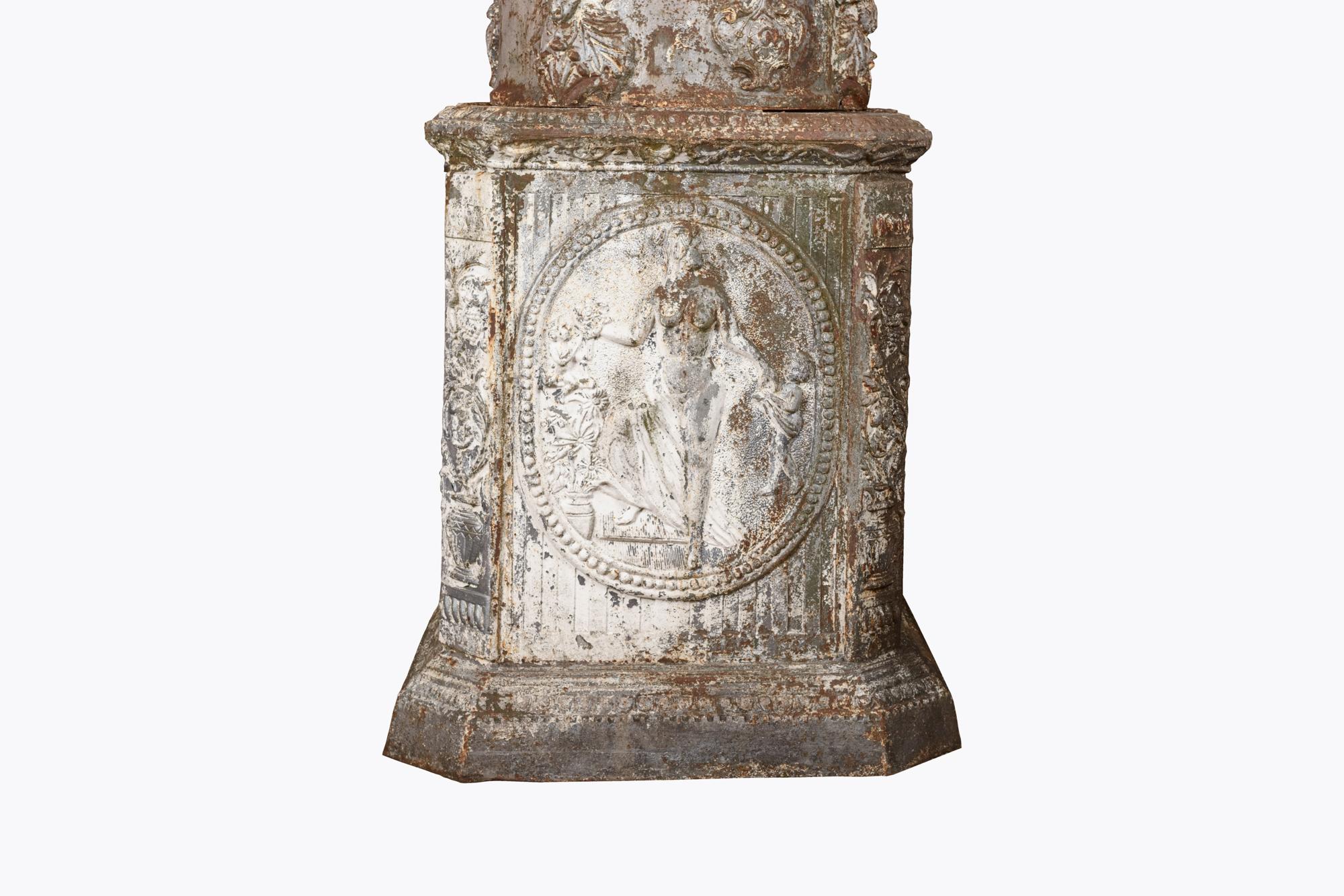 Northern Irish 19th Century cast iron garden monument For Sale