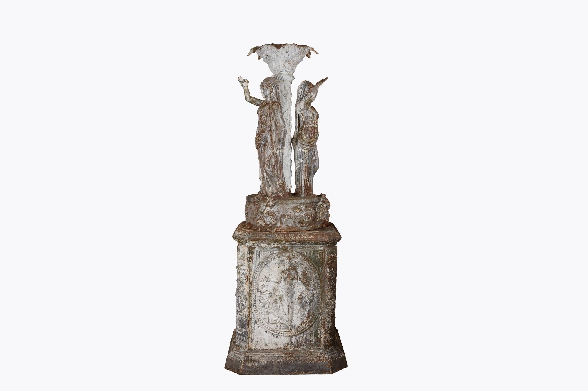 Cast 19th Century cast iron garden monument For Sale