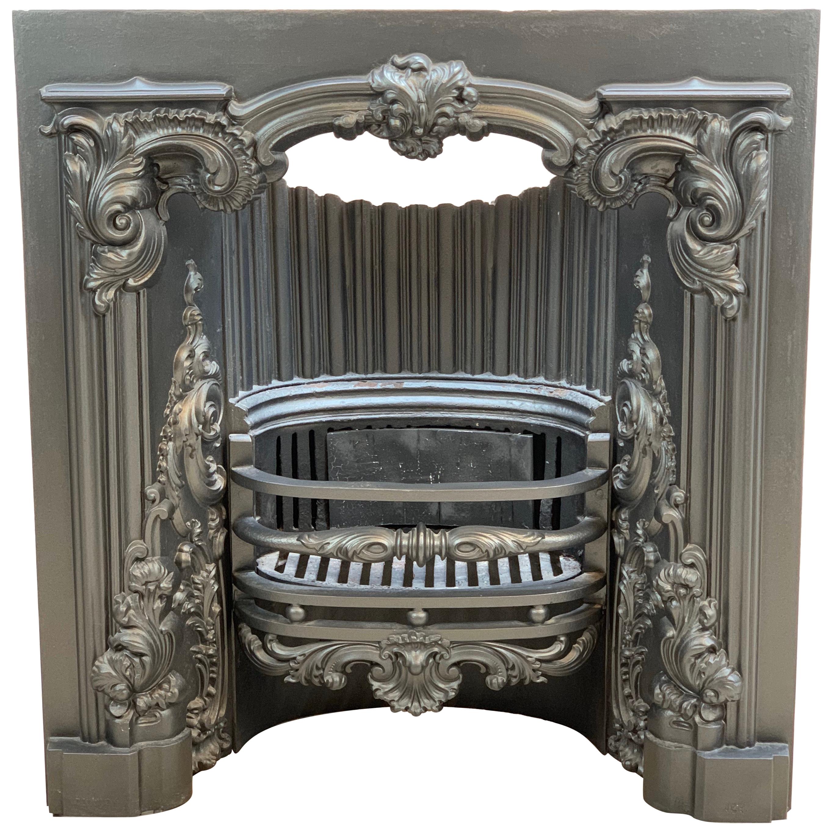 19th Century Cast Iron Georgian Hob Grate Fireplace For Sale