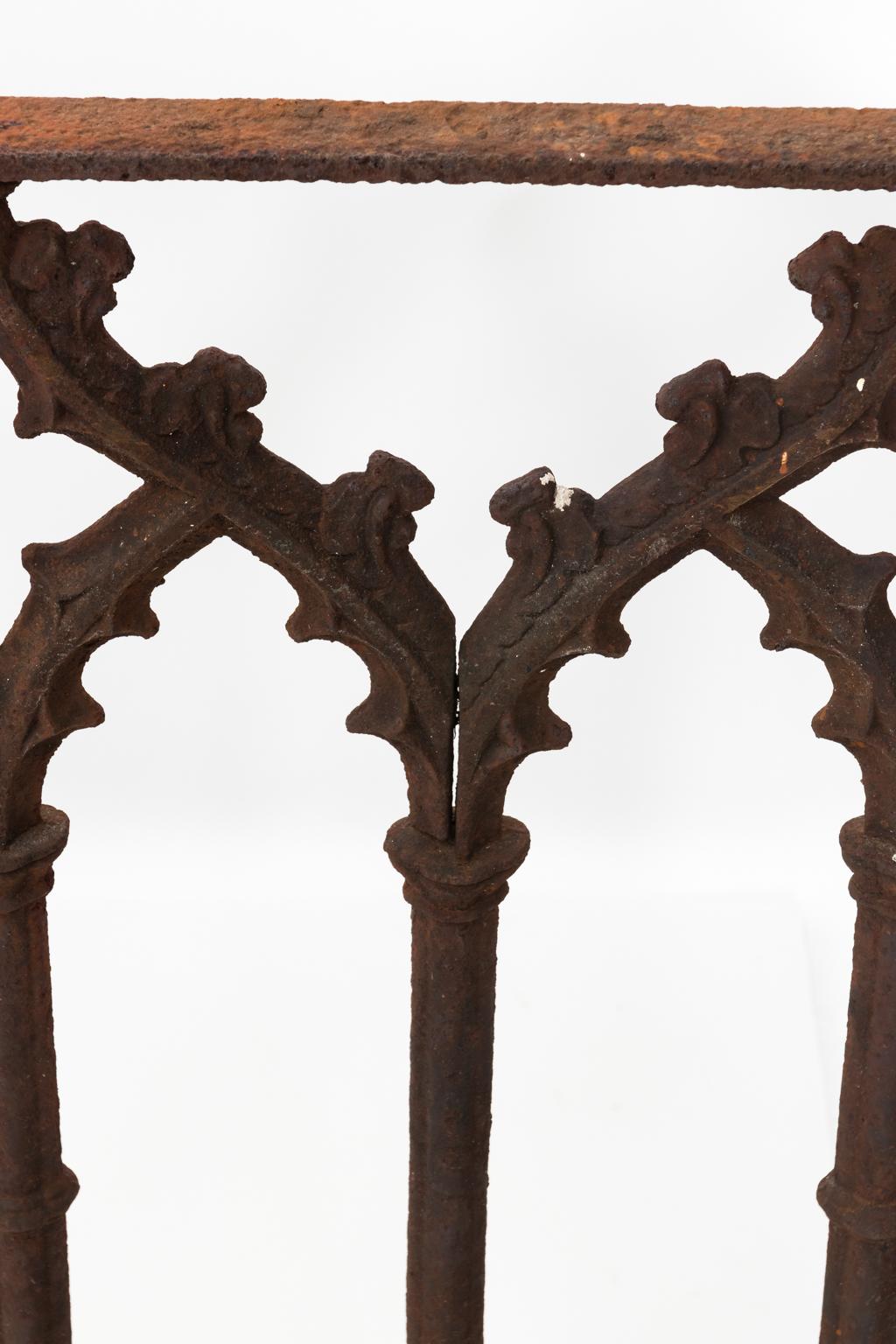 19th Century Cast Iron Gothic Fence Panels 4