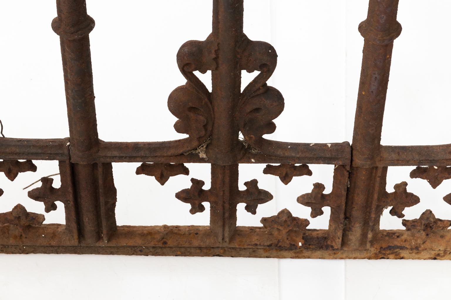 19th Century Cast Iron Gothic Fence Panels 5