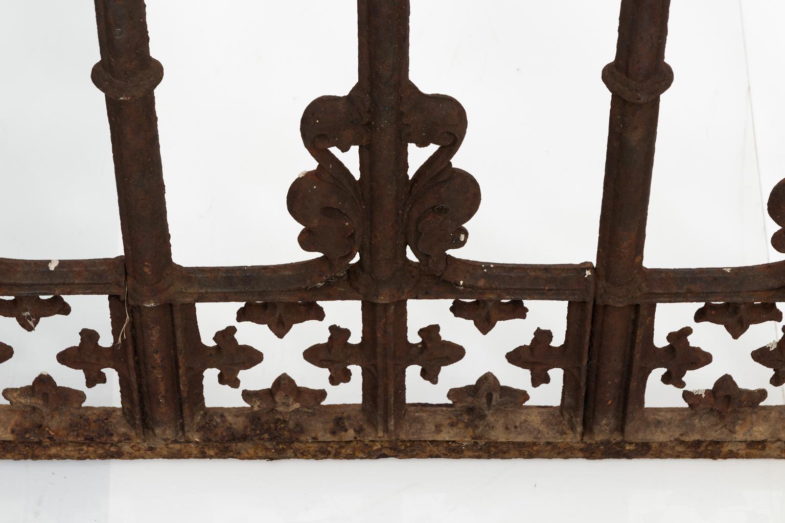 19th Century Cast Iron Gothic Fence Panels 1