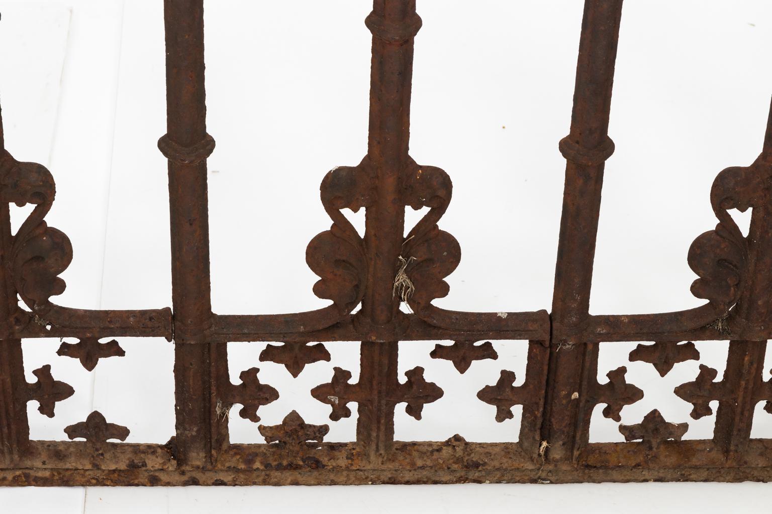 19th Century Cast Iron Gothic Fence Panels 2