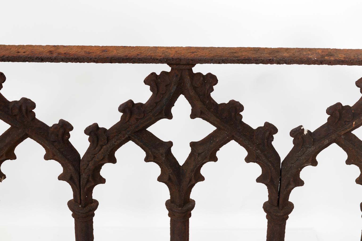 19th Century Cast Iron Gothic Fence Panels 3