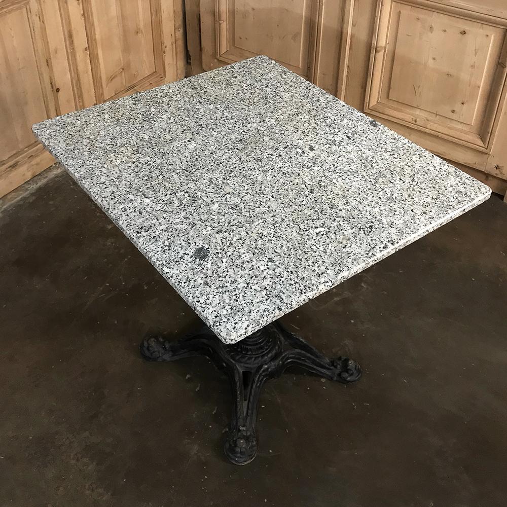 19th Century Cast Iron Granite Top Cafe Table 4