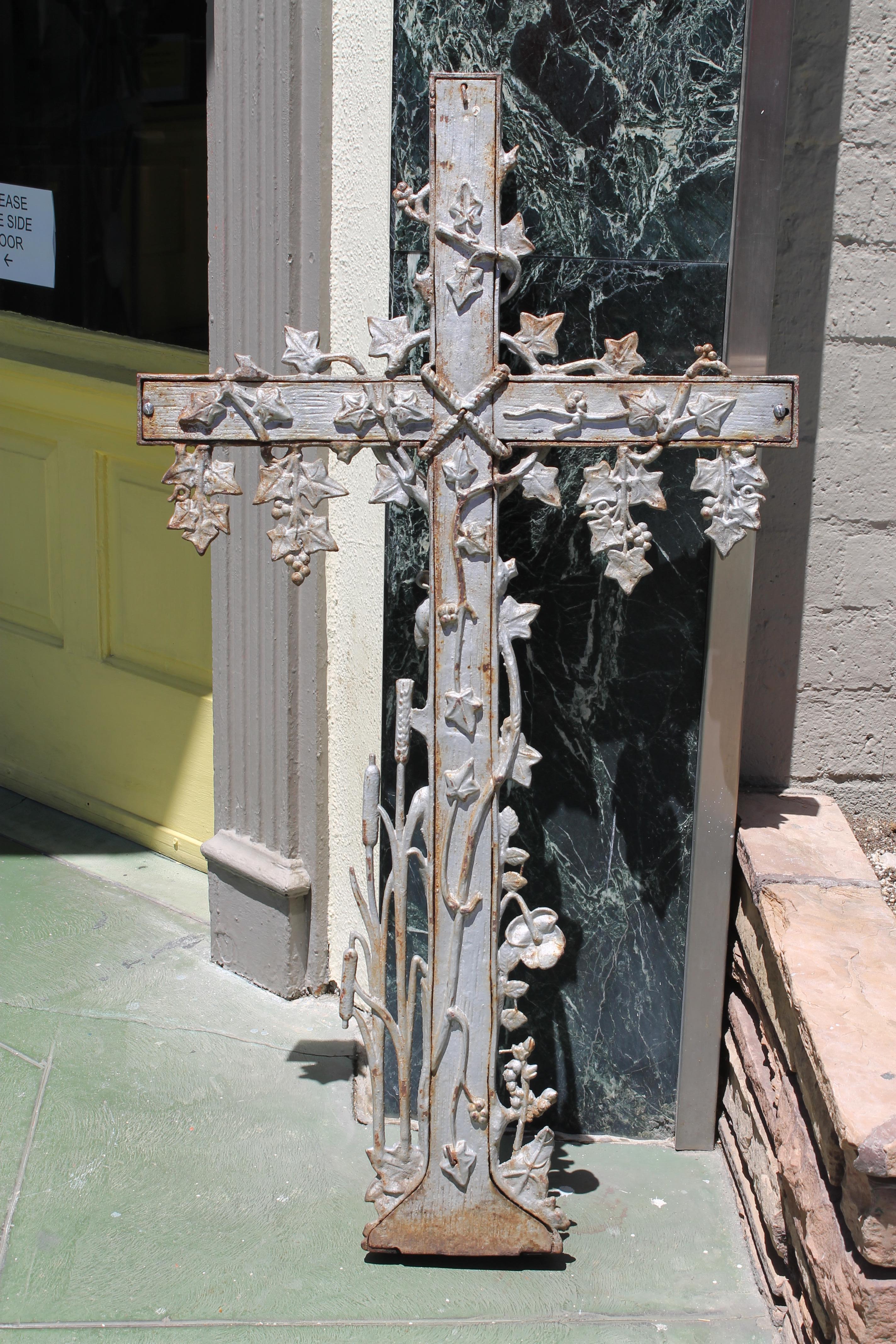 19th Century Cast Iron Graveyard Crucifix 2