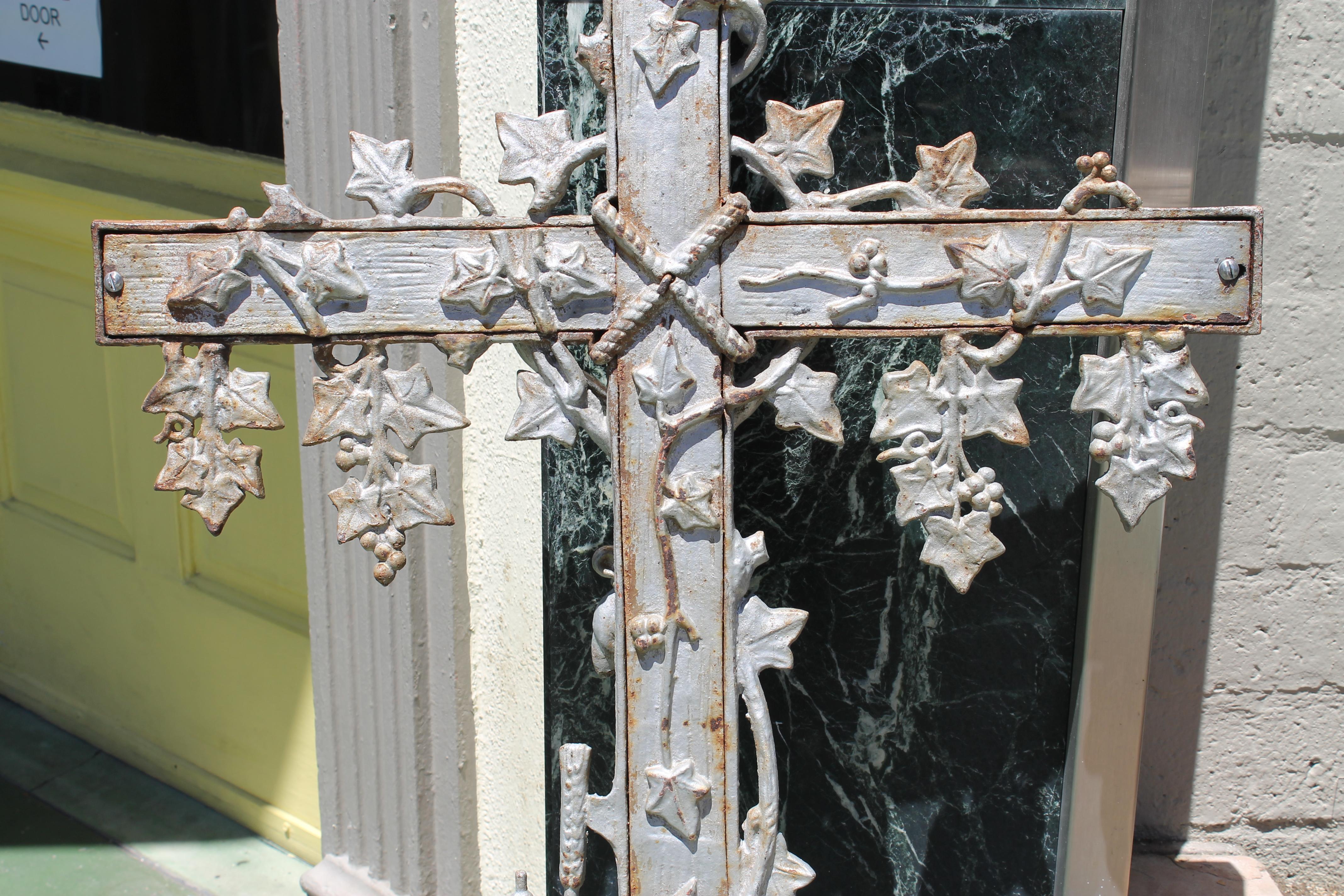 19th Century Cast Iron Graveyard Crucifix 3