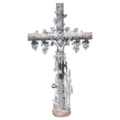 19th Century Cast Iron Graveyard Crucifix