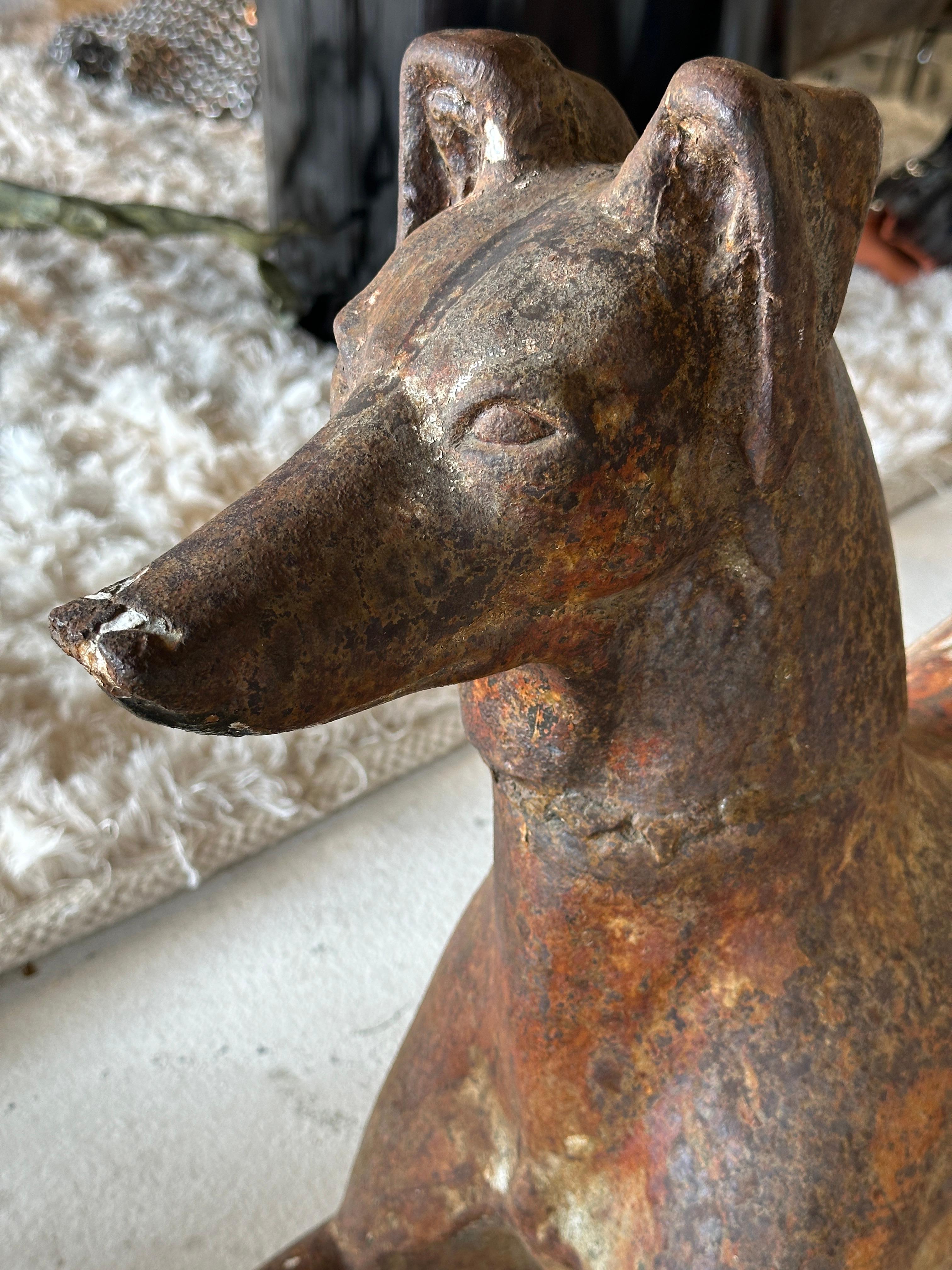 19th Century Cast Iron Greyhound Attr to J.W.Fiske For Sale 1