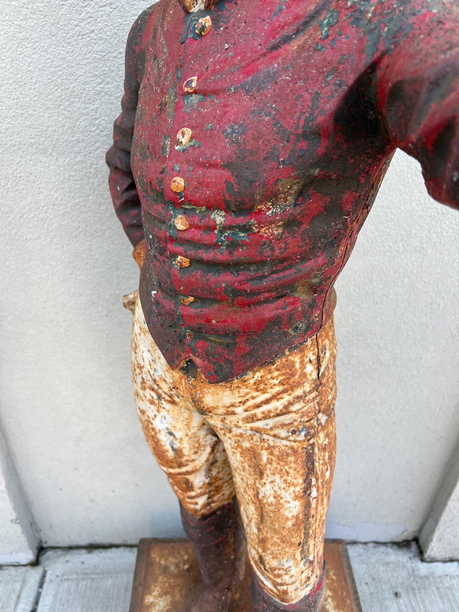 Moulage Statue de jockey de pelouse en fonte du 19e siècle en vente