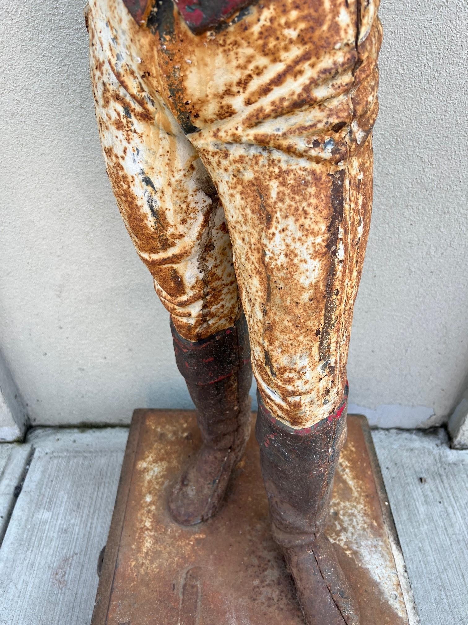 Statue de jockey de pelouse en fonte du 19e siècle Bon état - En vente à Stamford, CT