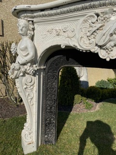 19th Century, Cast Iron & Marble Fireplace at the Greek Muses