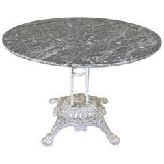 19th Century Cast Iron Marble-Top Centre Table