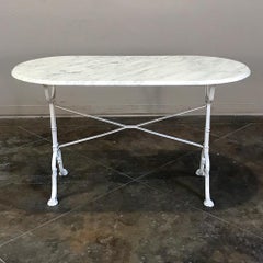 19th Century Cast Iron Marble Top Confectioner's Table