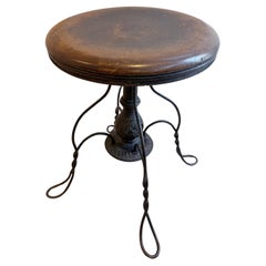 19th Century Cast Iron Piano Stool by Charles Parker Co.