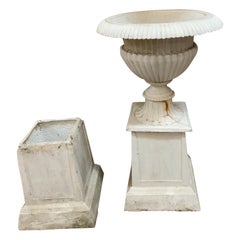 cast iron planter base 19th Century Cast Iron Planters with Base