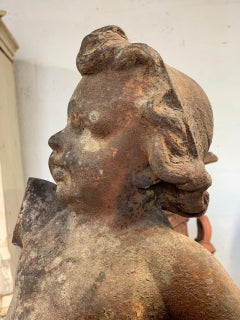 19th Century Cast Iron Putti Figure