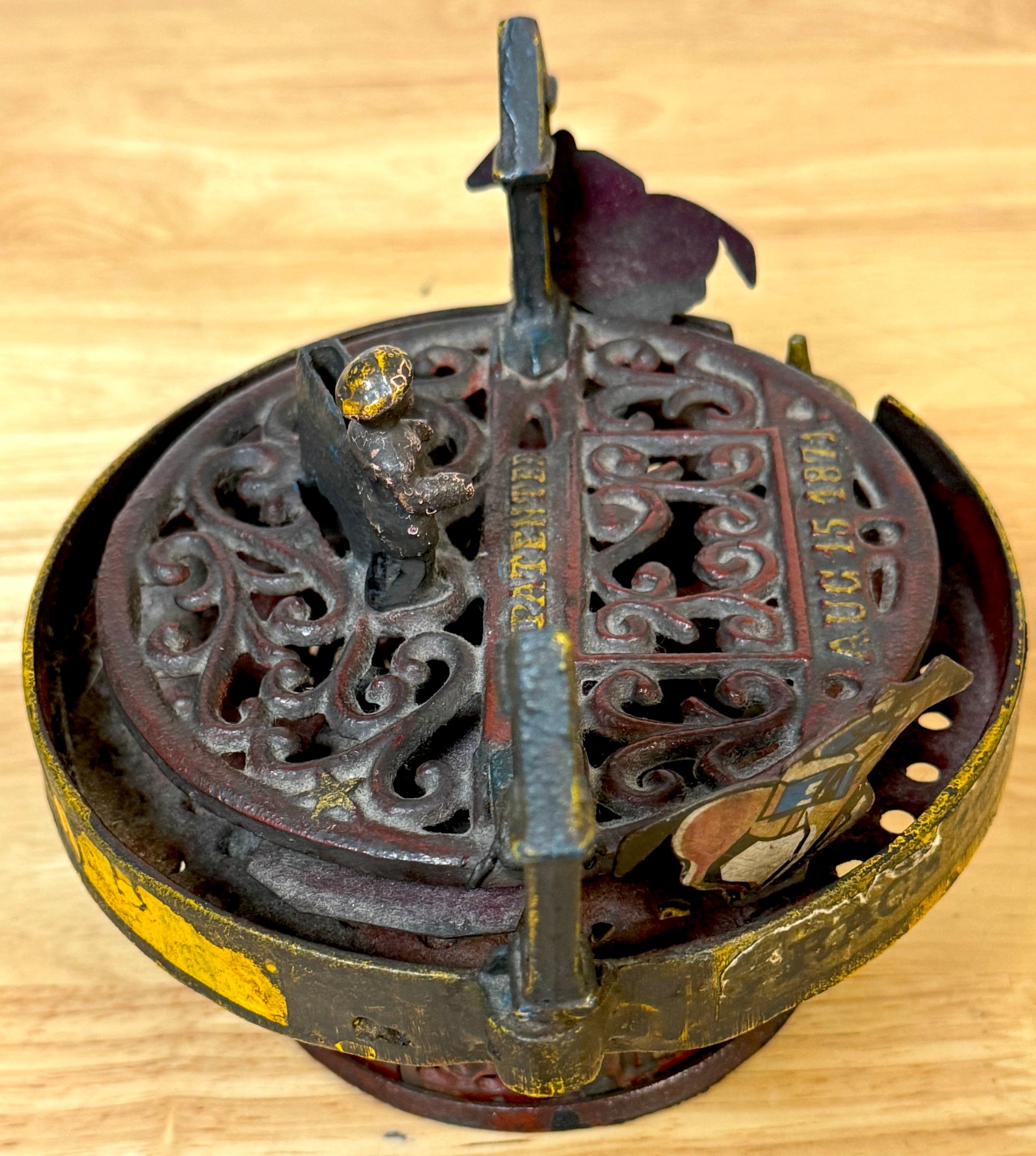 19th Century Cast Iron Race Horse Bank by J & E Stevens Co. 1871 For Sale 6