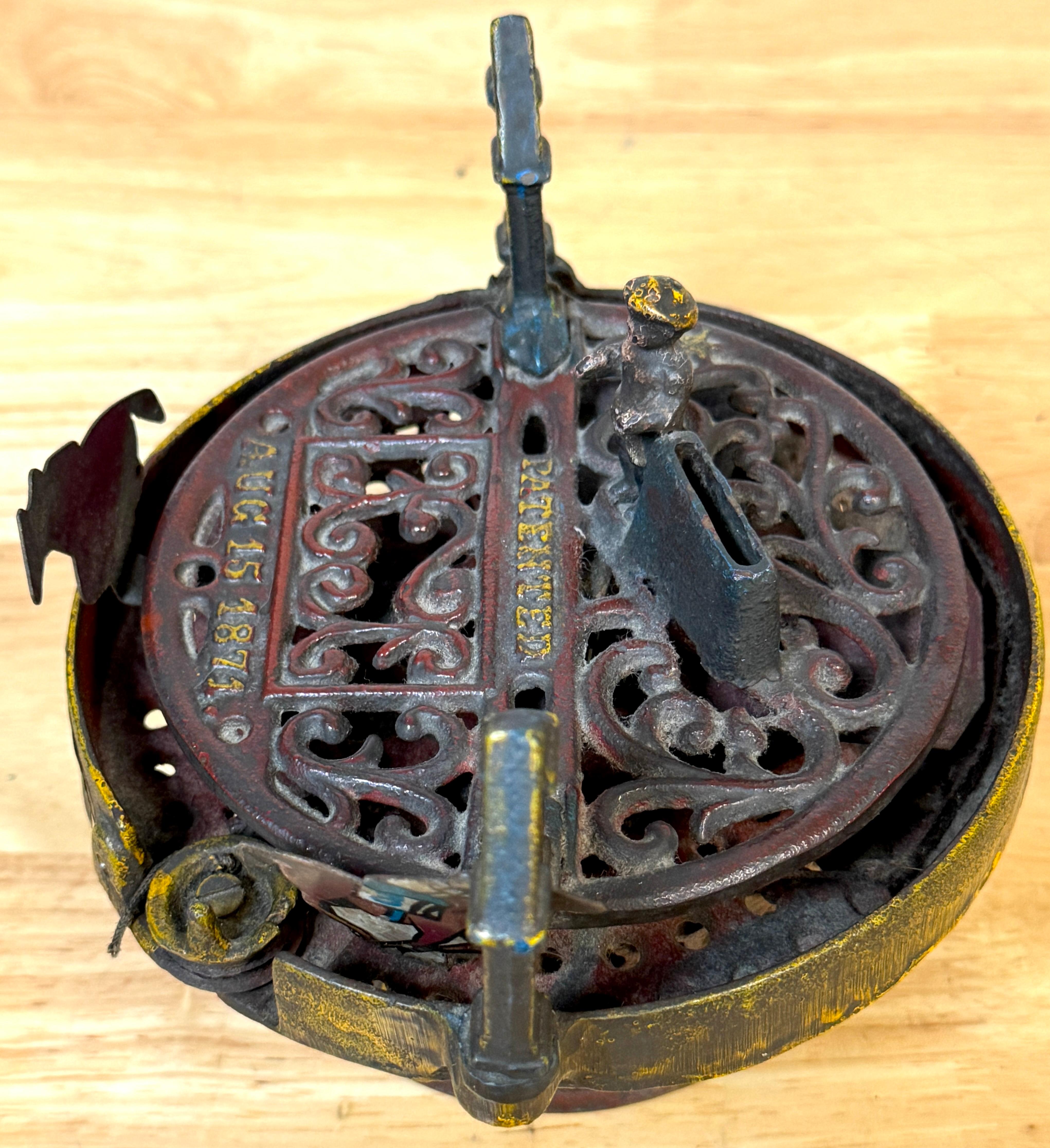 19th Century Cast Iron Race Horse Bank by J & E Stevens Co. 1871 For Sale 7