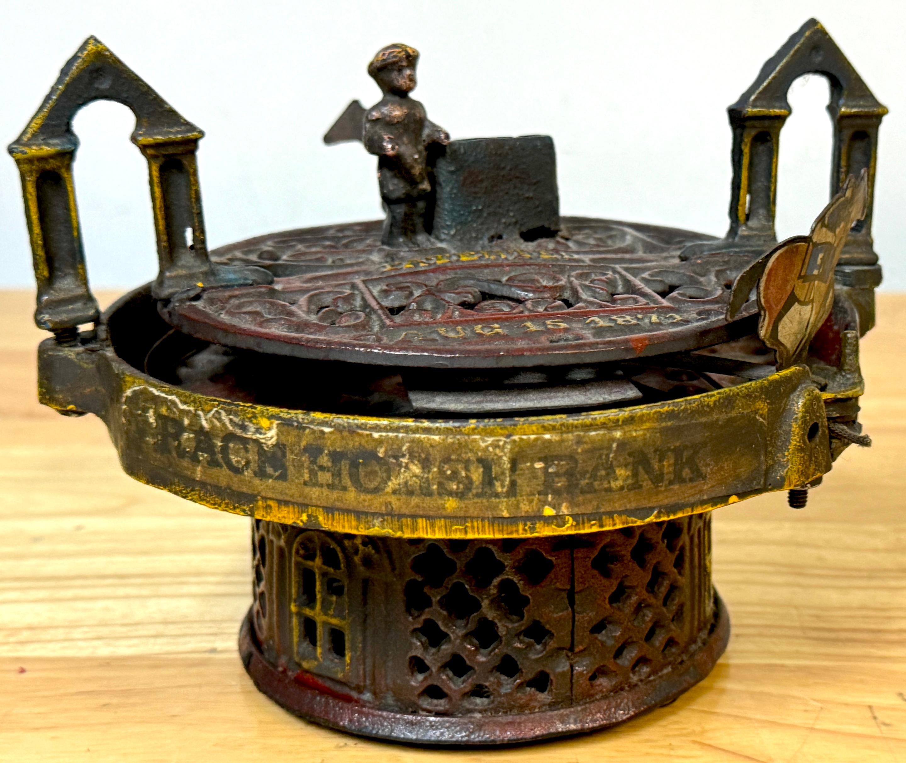 19th Century Cast Iron Race Horse Bank by J & E Stevens Co. 1871 For Sale 10