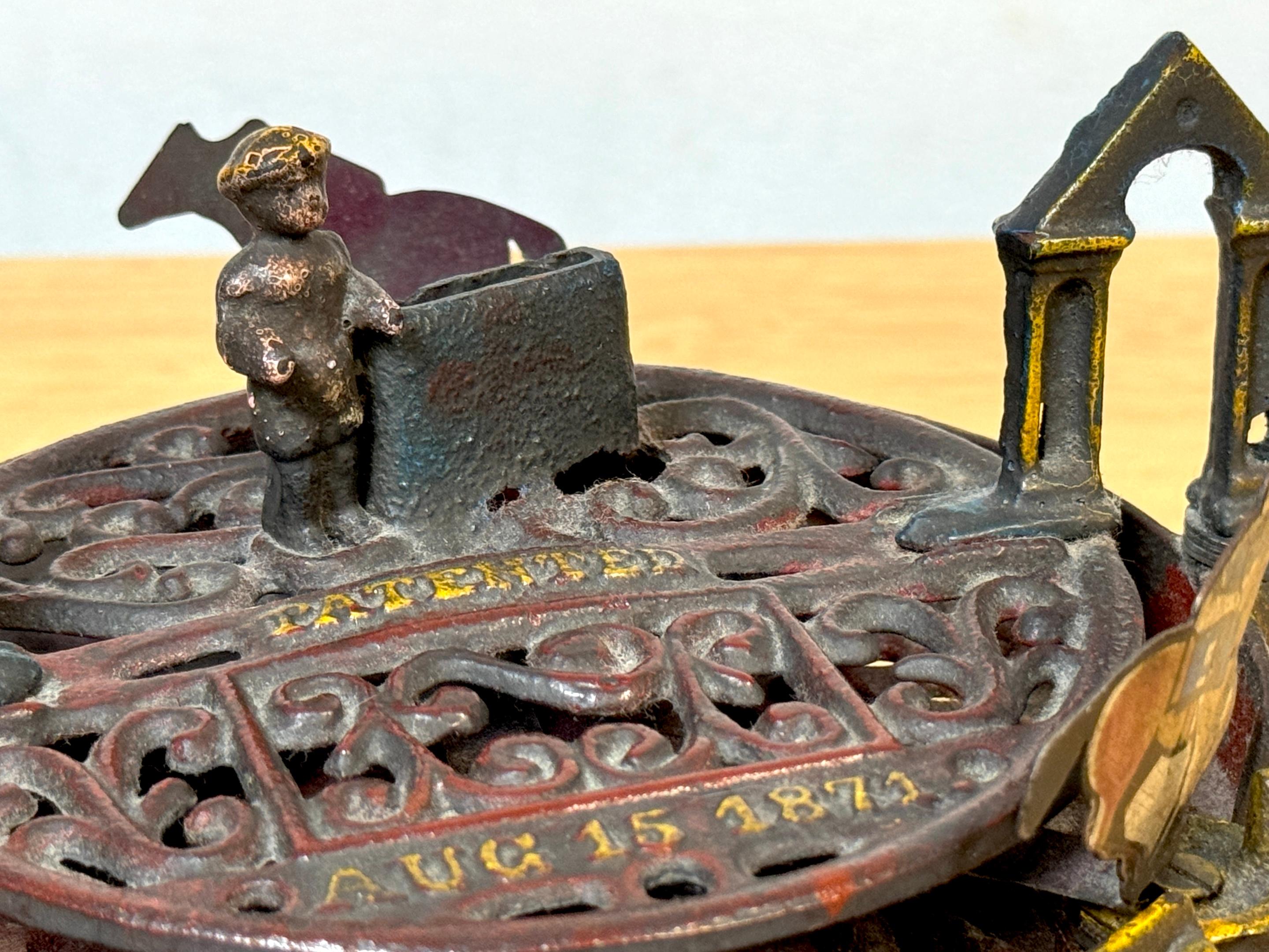 19th Century Cast Iron Race Horse Bank by J & E Stevens Co. 1871 For Sale 12