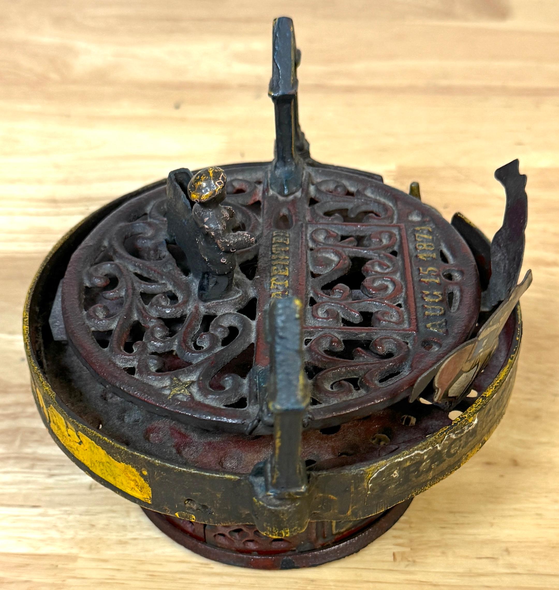 19th Century Cast Iron Race Horse Bank by J & E Stevens Co. 1871 For Sale 2