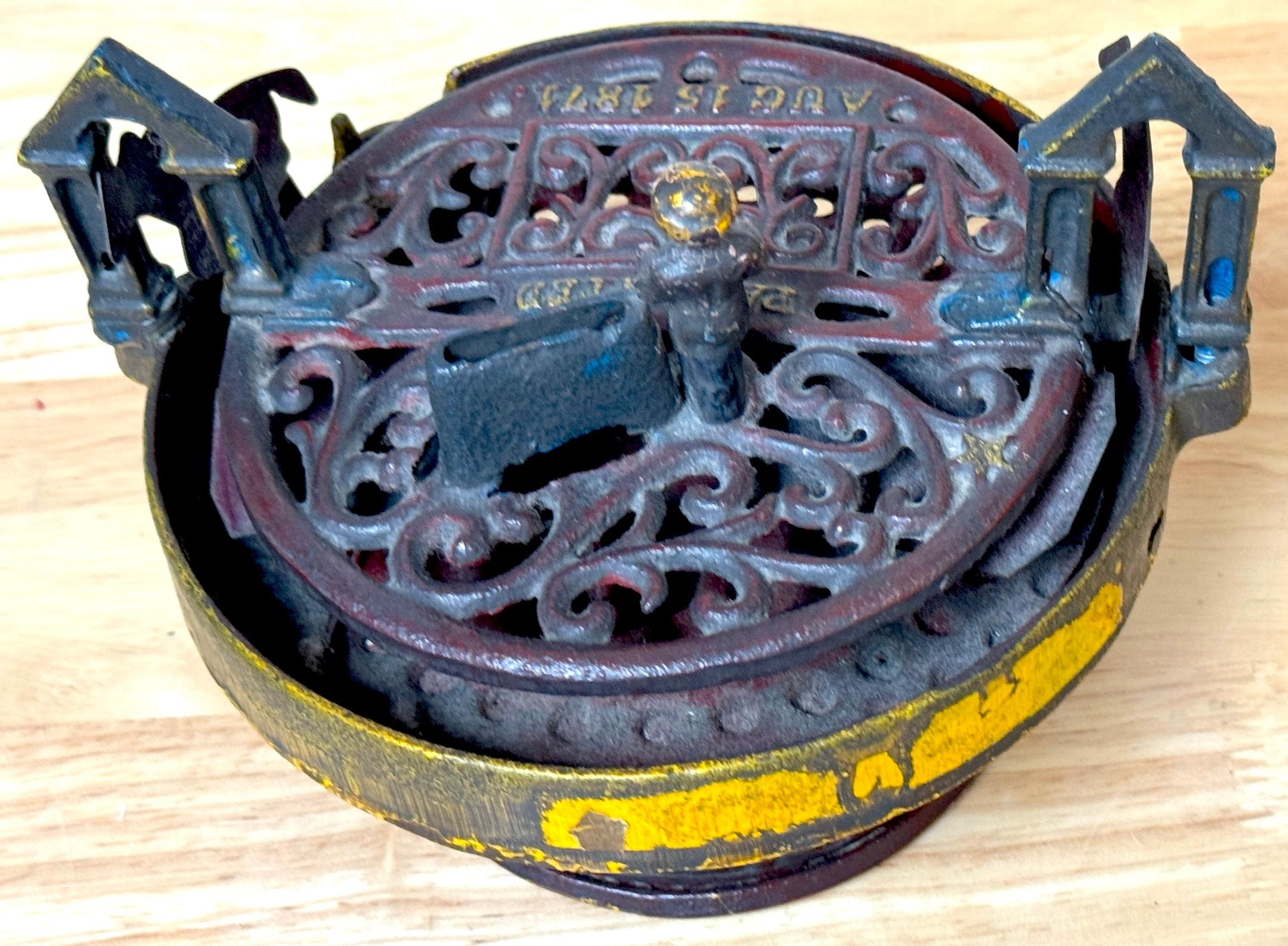 19th Century Cast Iron Race Horse Bank by J & E Stevens Co. 1871 For Sale 5