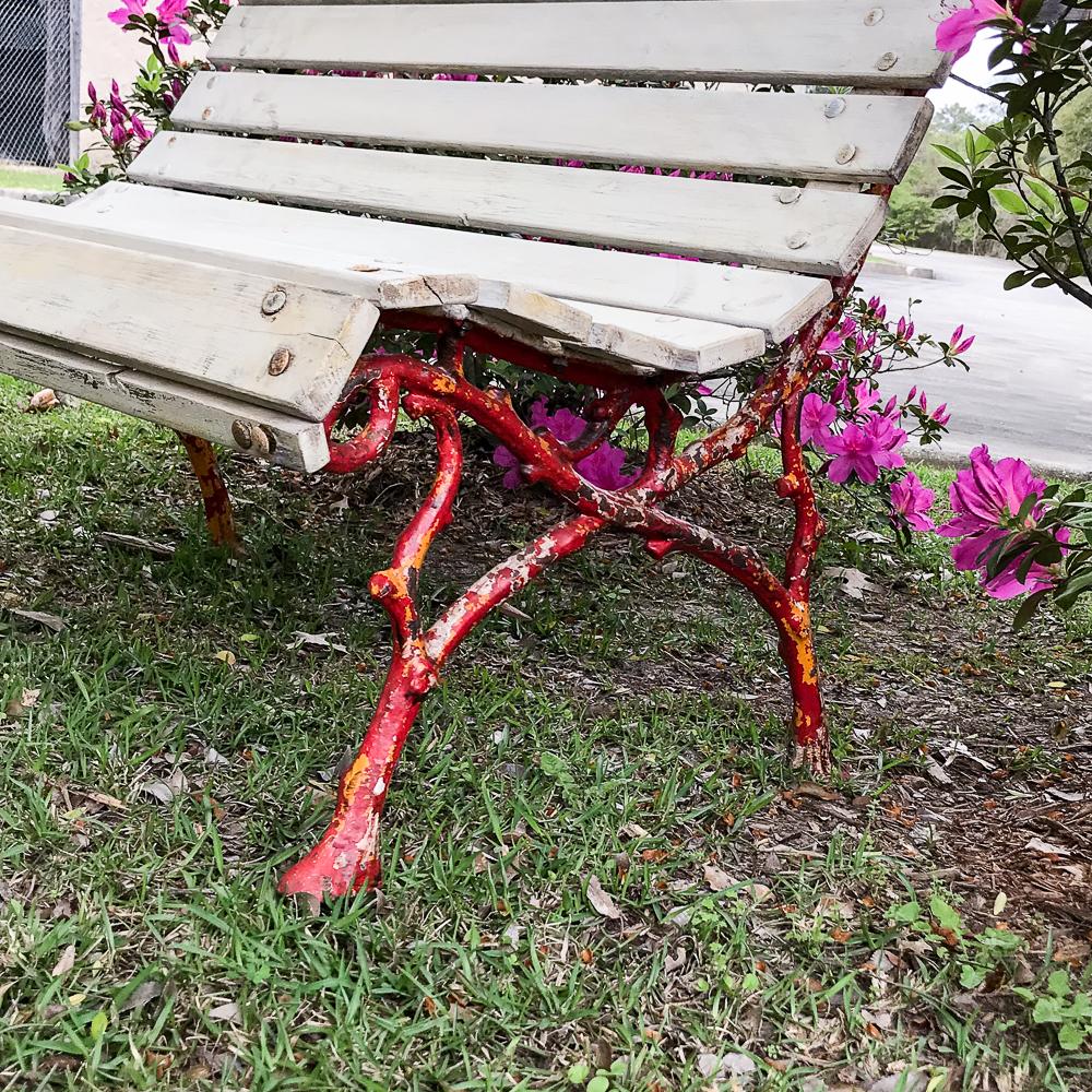 Belgian 19th Century Cast Iron and Slat Garden Bench