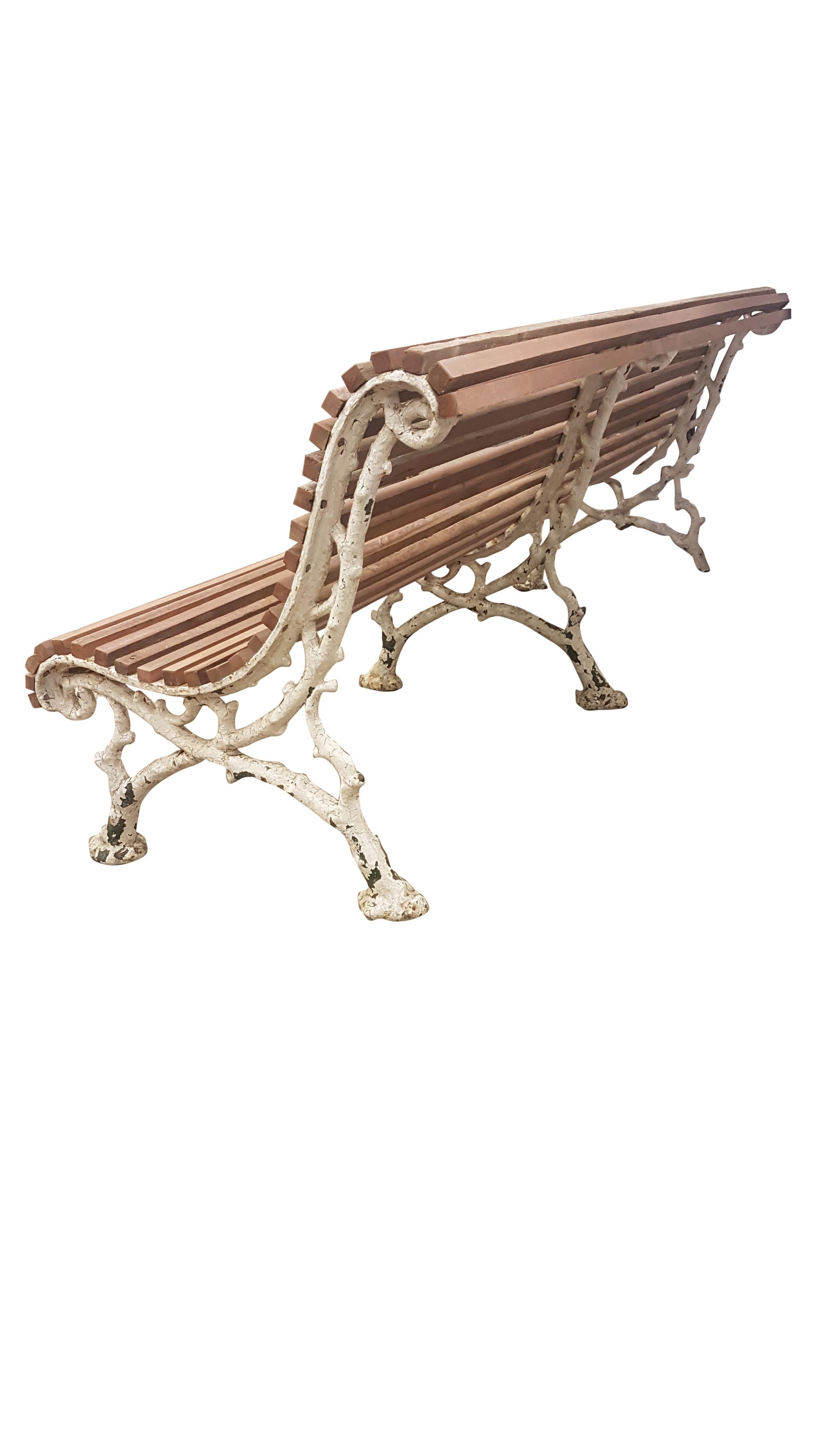 19th Century Cast Iron Slated Garden Bench 3