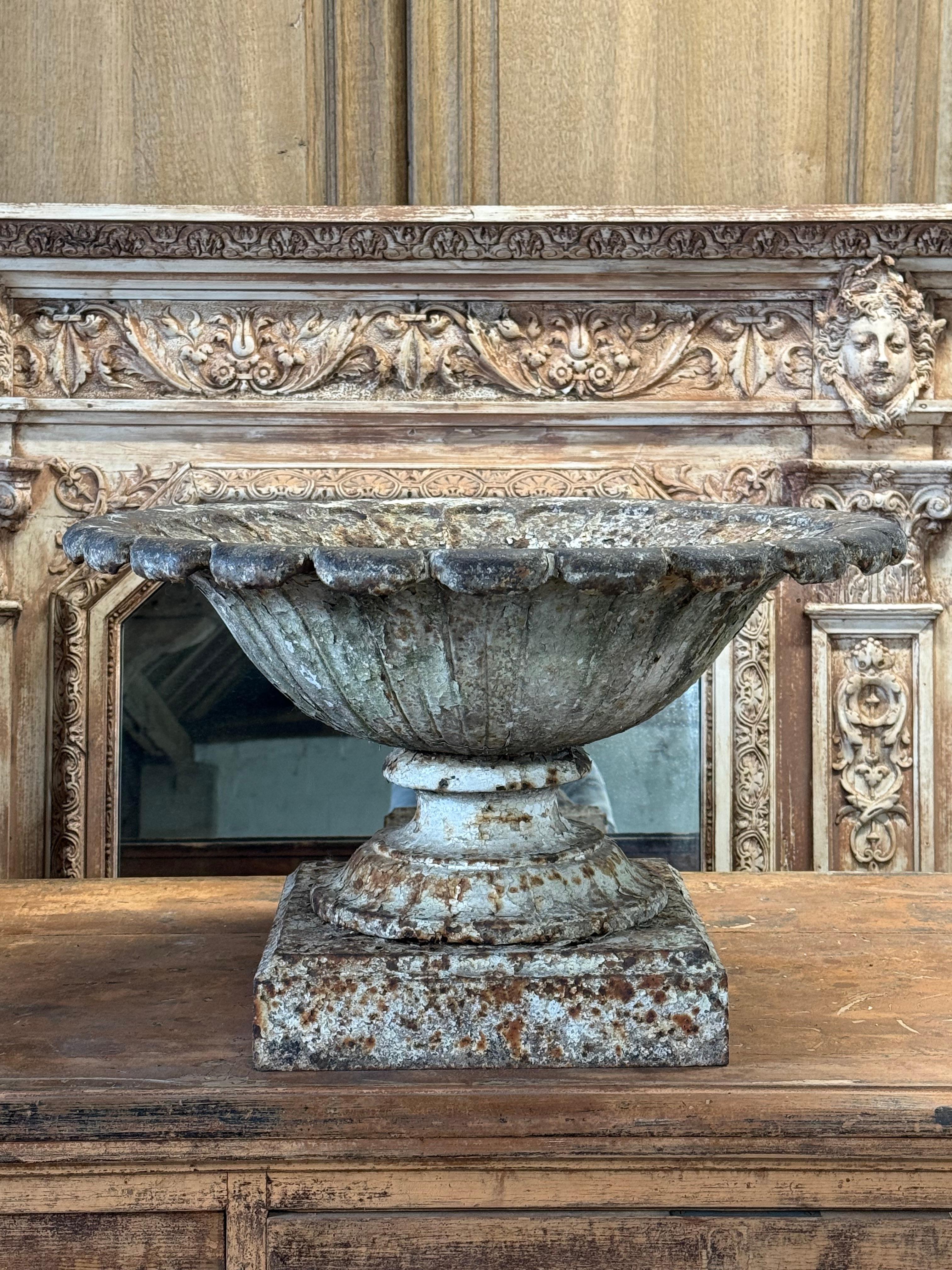 British 19th Century Cast Iron Tazza Urn For Sale