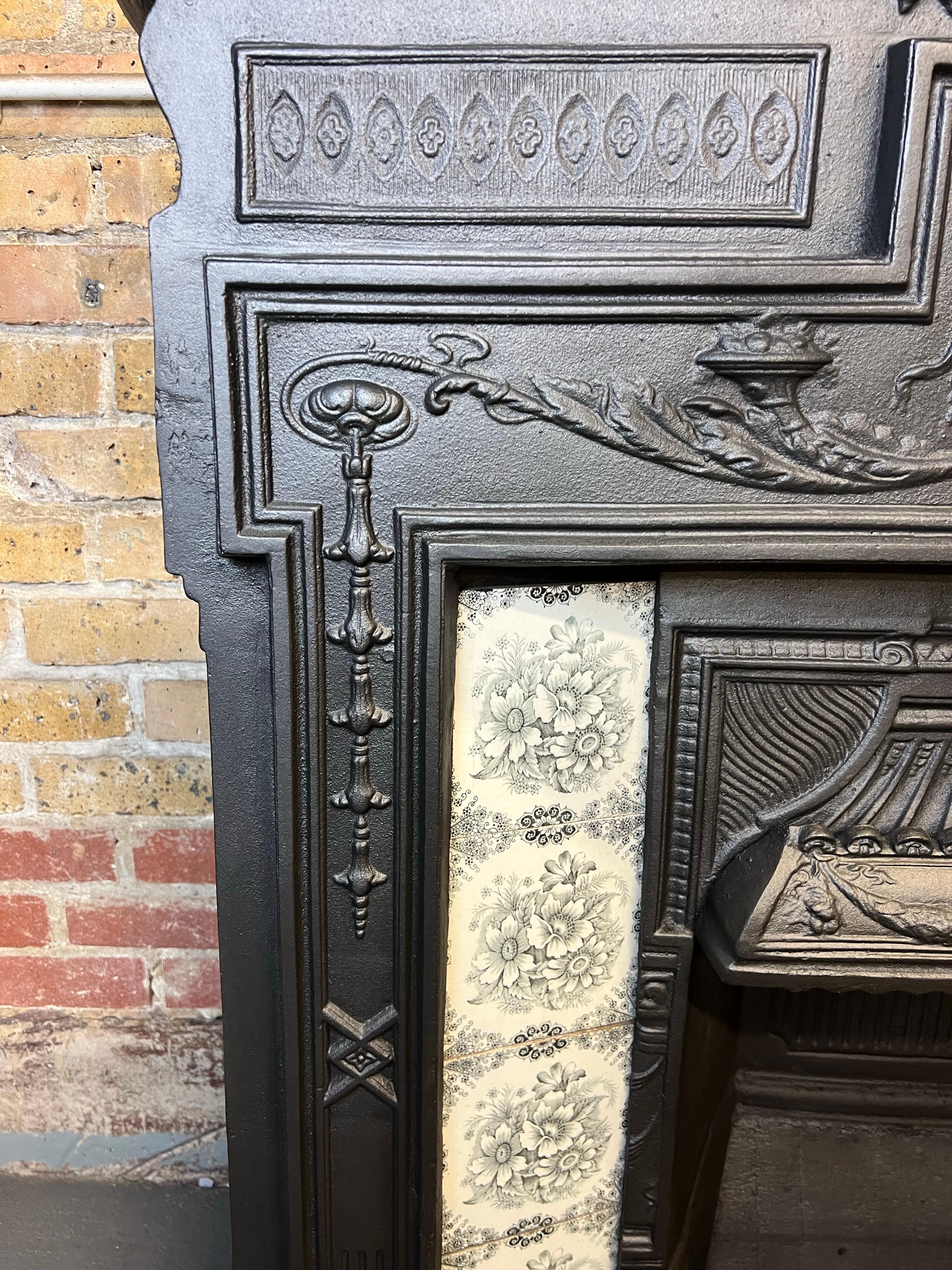19th Century Cast Iron Tiled Fireplace Combination For Sale 3