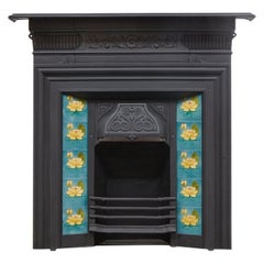 19th Century Cast-Iron Tiled Fireplace Combination