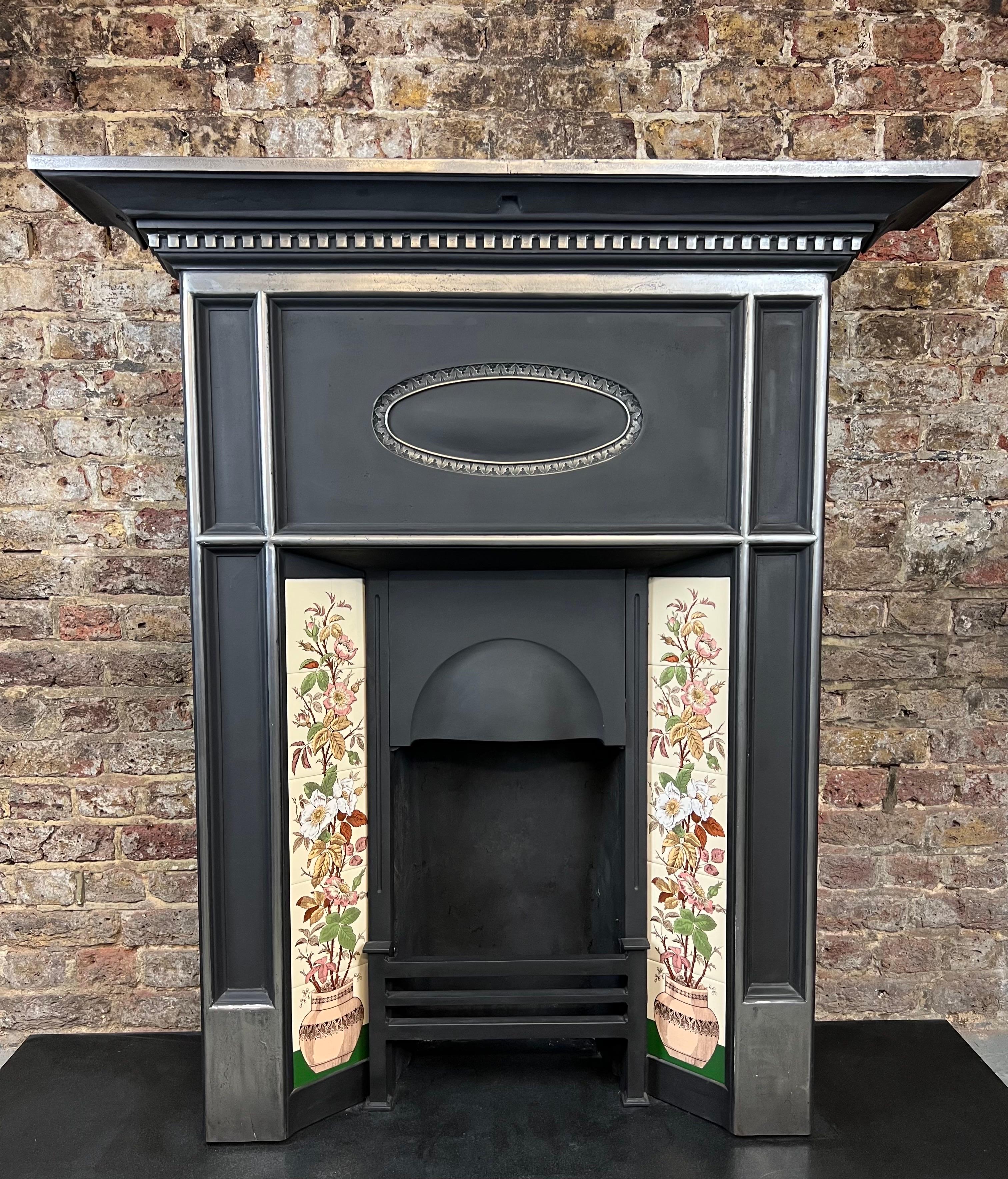 19th Century Cast Iron Tiled Fireplace For Sale 2