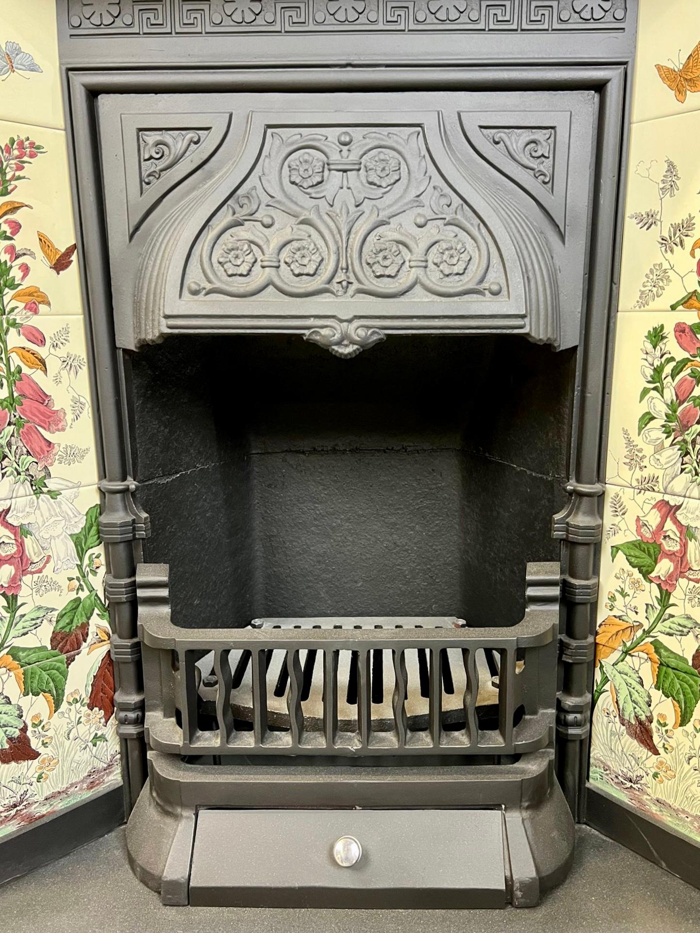 19th Century Cast Iron Tiled Fireplace Insert  2