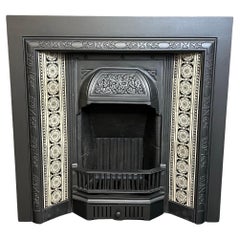 19th Century Cast Iron Tiled Fireplace Insert