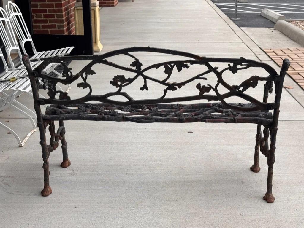 American 19th Century Cast iron Twig Garden Bench For Sale