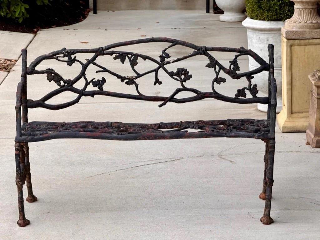 19th Century Cast iron Twig Garden Bench For Sale 1