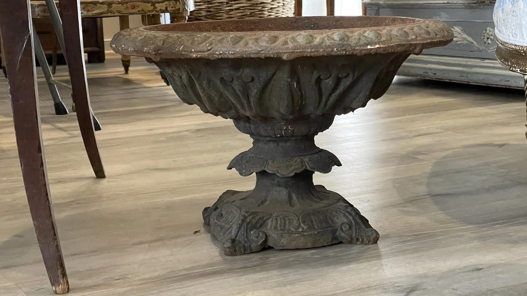 19th Century Cast Iron Urn Form Planter In Good Condition In Doylestown, PA