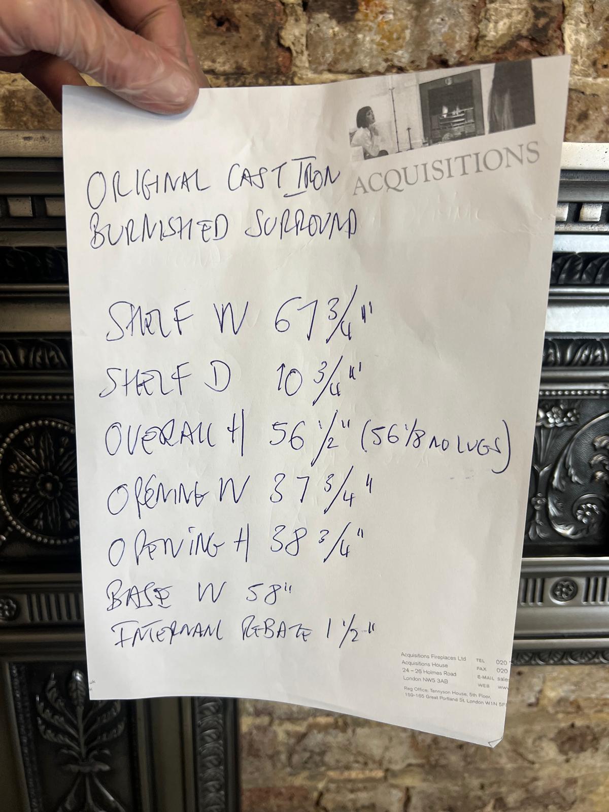 Entourage de cheminée en fonte du 19e siècle, de style victorien, à l'aspect brûlé en vente 9