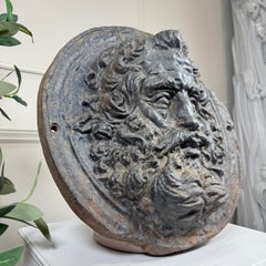 19th Century Cast Iron Wall Plaque Zeus Probably a Grand Tour Piece