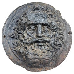 19th Century Cast Iron Wall Plaque Zeus Probably a Grand Tour Piece