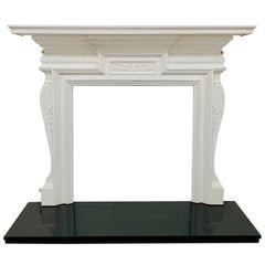 white cast iron fireplace Antique 19th Century Cast-iron White Fireplace Mantlepiece